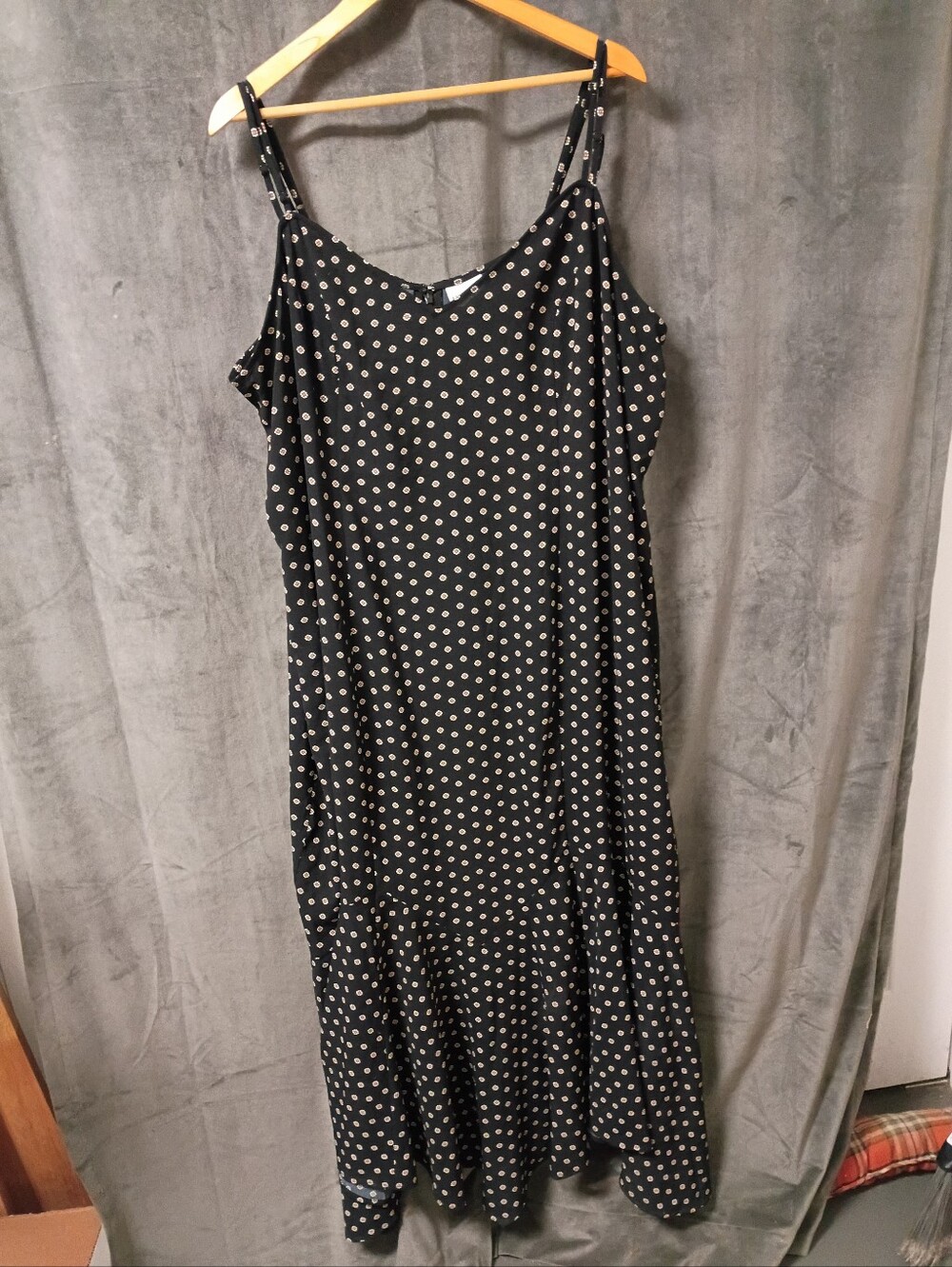 Ava & Viv Black Floral Dot Pattern Maxi Sun Dress Size 3X NWT P2P 25 In - Picture 3 of 7